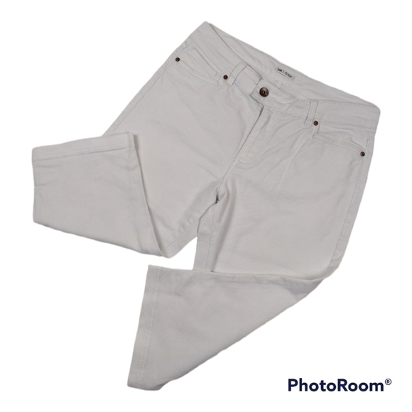 Lee Just Below The Waisted White Five Pocket Straight Leg Jean Capris - Picture 1 of 15